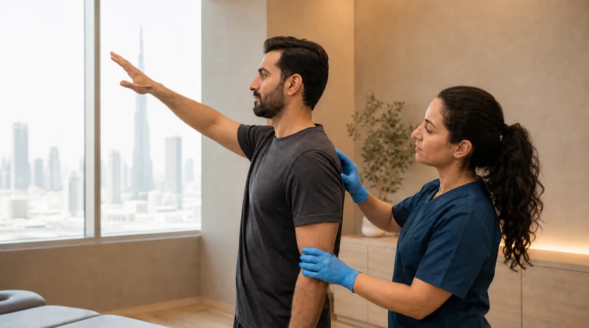 Shoulder Impingement Treatment session at Physio Cure Dubai