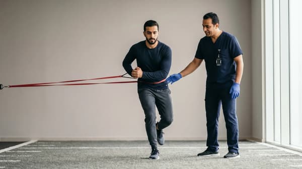 جلسة إعادة تأهيل الإصابات الرياضية في فيزيو كيور دبي